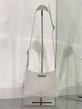 Balenciaga 695589 Women's XX Small Hobo Bag Crocodile Embossed White