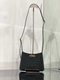 Balenciaga 695589 Women's XX Small Hobo Bag Crocodile Embossed Black