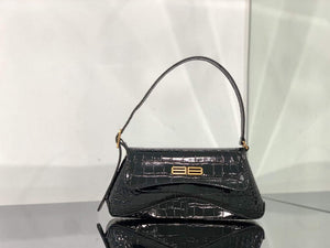 Balenciaga 695645 Women's XX Small Flap Bag Crocodile Embossed In Black - Default Title - View 2