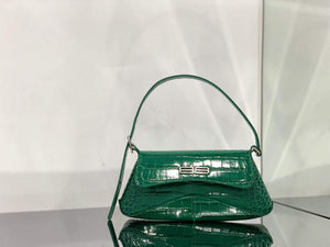 Balenciaga 695645 Women's XX Small Flap Bag Crocodile Embossed In Green - Default Title - View 2