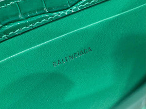 Balenciaga 695645 Women's XX Small Flap Bag Crocodile Embossed In Green - Default Title - View 9