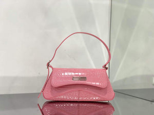 Balenciaga 695645 Women's XX Small Flap Bag Crocodile Embossed In Pink - Default Title - View 2