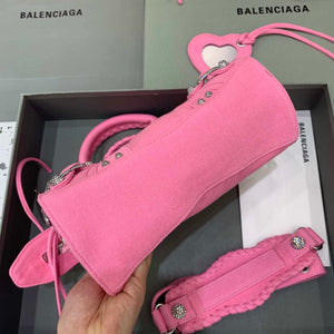 Balenciaga 700451210B Neo Cagole City Handbag in Denim Rose Red - Default Title - View 4