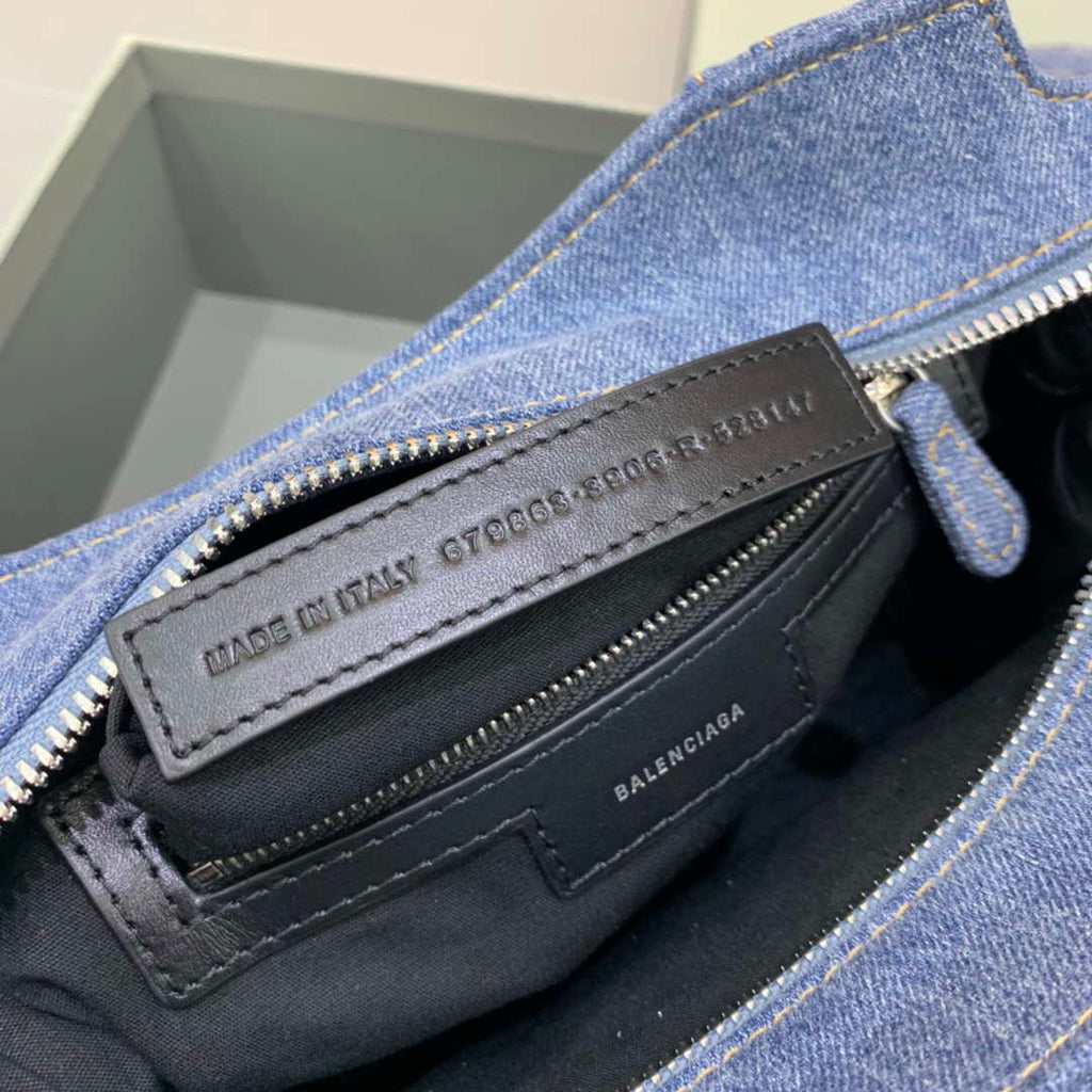 Balenciaga 700451210B Neo Cagole City Handbag in Denim Blue