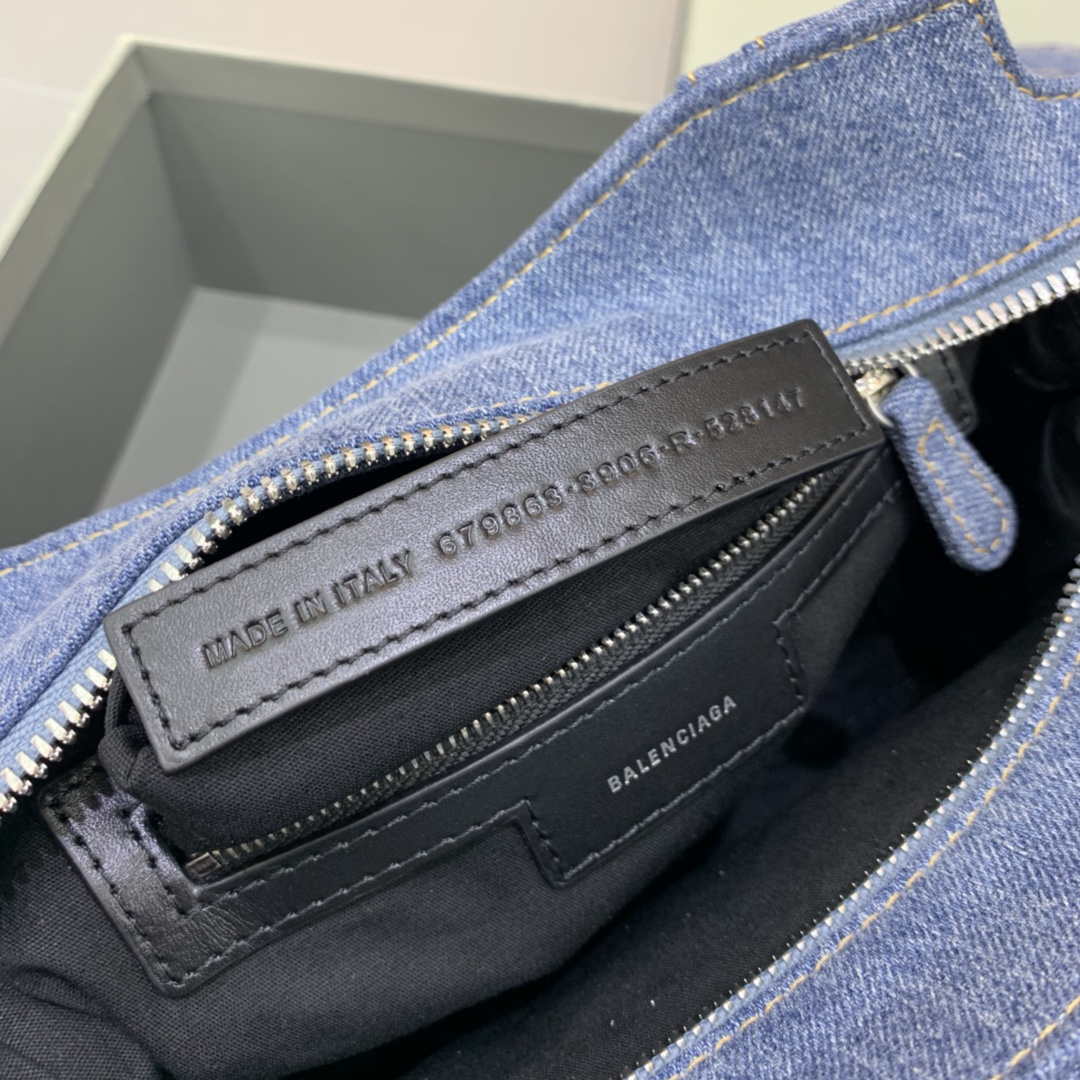 Balenciaga 700451210B Neo Cagole City Handbag in Denim Blue