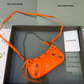 Balenciaga 6940271VG9 Le Cagole Mini Multipouch in Orange Arena lambskin