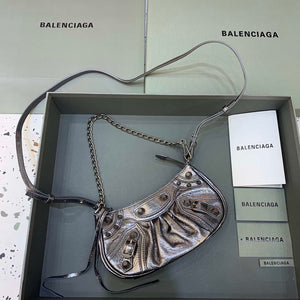 Balenciaga 6940271VG9 Le Cagole Mini Multipouch in Silver Grey Arena lambskin - Default Title - View 1