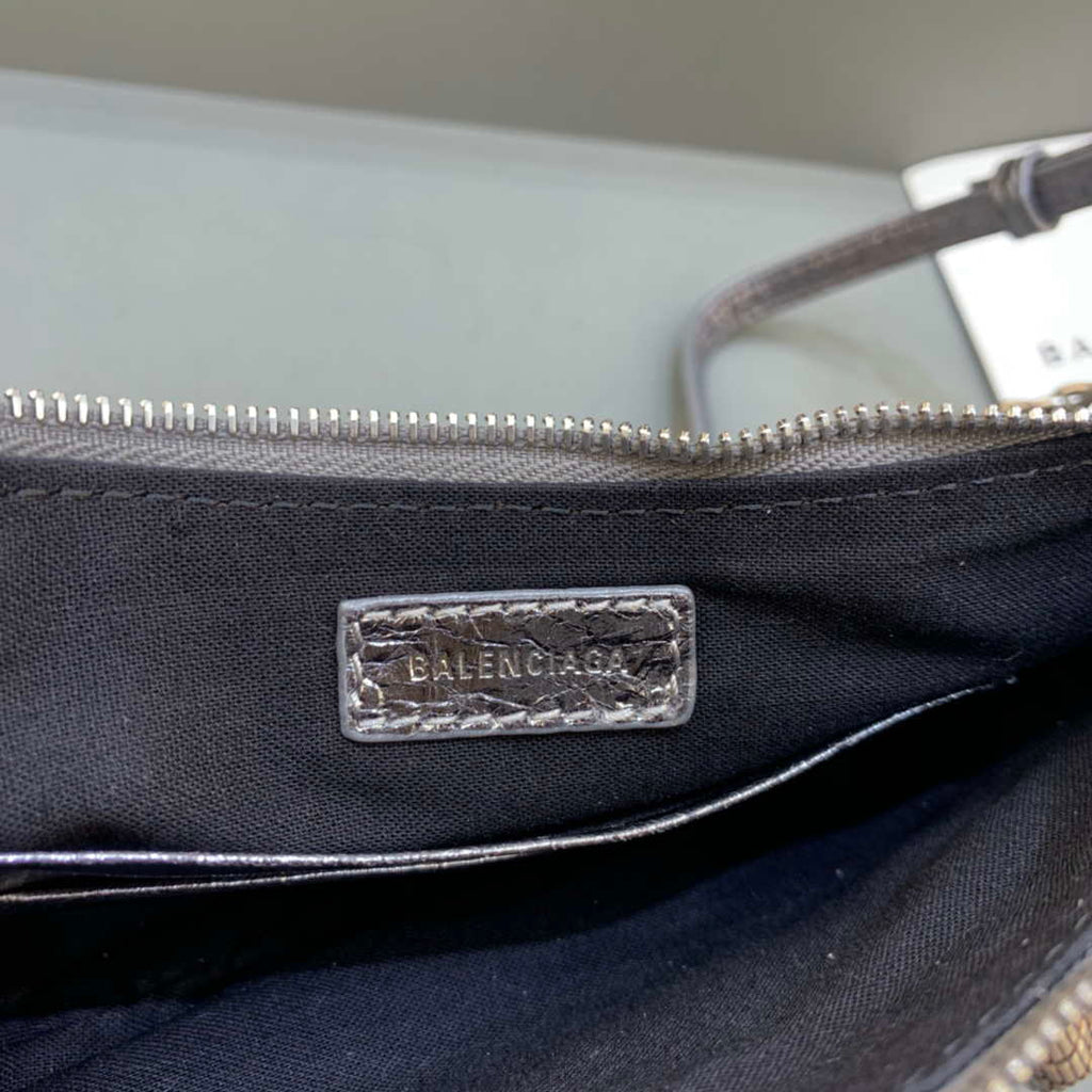 Balenciaga 6940271VG9 Le Cagole Mini Multipouch in Silver Grey Arena lambskin