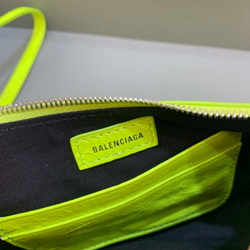 Balenciaga 6940271VG9 Le Cagole Mini Multipouch in Lemon Yellow Arena lambskin