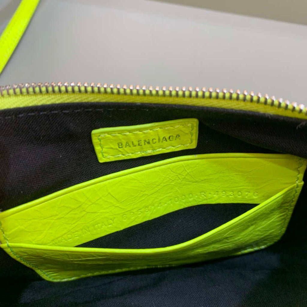 Balenciaga 6940271VG9 Le Cagole Mini Multipouch in Lemon Yellow Arena lambskin