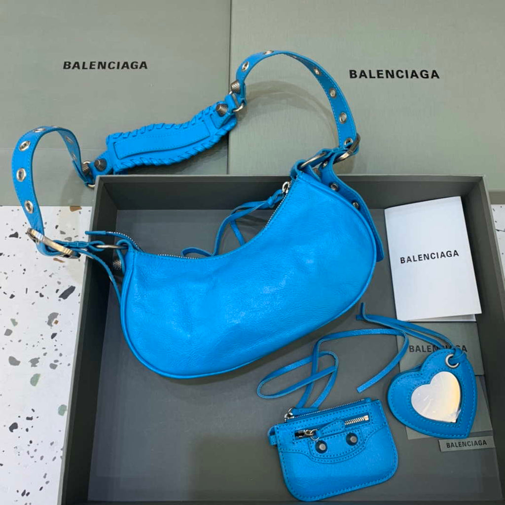 Balenciaga 700940210 Neo Cagole XS Handbag in lambskin Blue
