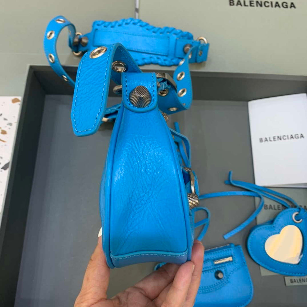 Balenciaga 700940210 Neo Cagole XS Handbag in lambskin Blue