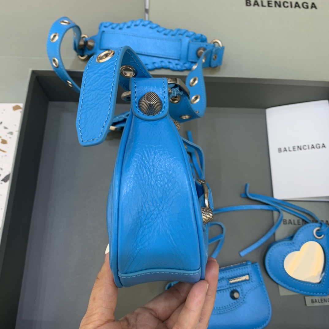 Balenciaga 700940210 Neo Cagole XS Handbag in lambskin Blue