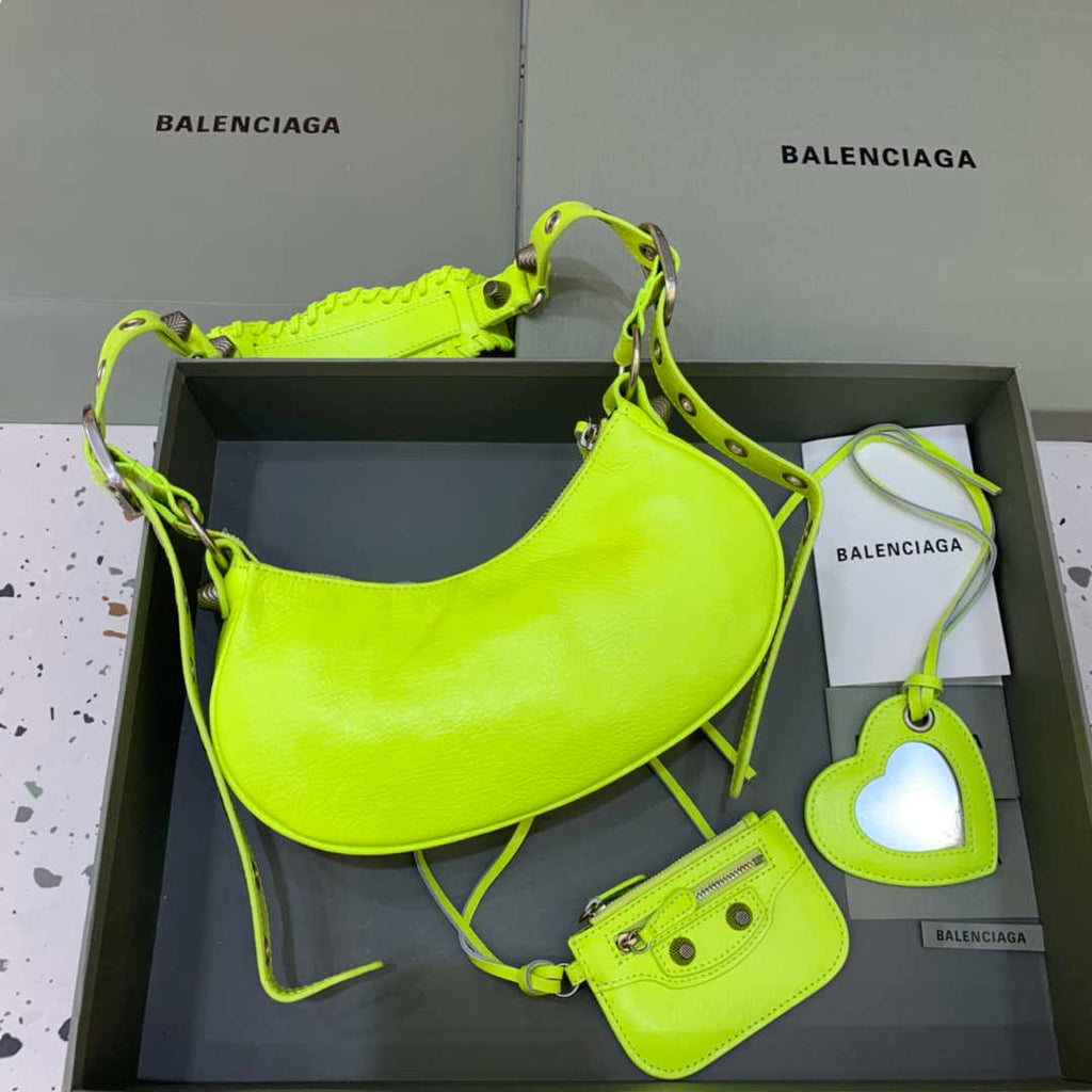 Balenciaga 700940210 Neo Cagole XS Handbag in Lemon Yellow lambskin