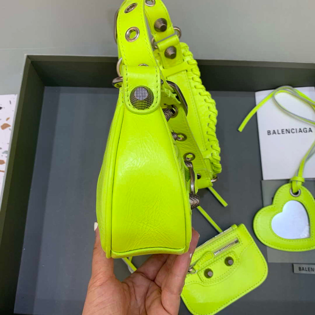 Balenciaga 700940210 Neo Cagole XS Handbag in Lemon Yellow lambskin
