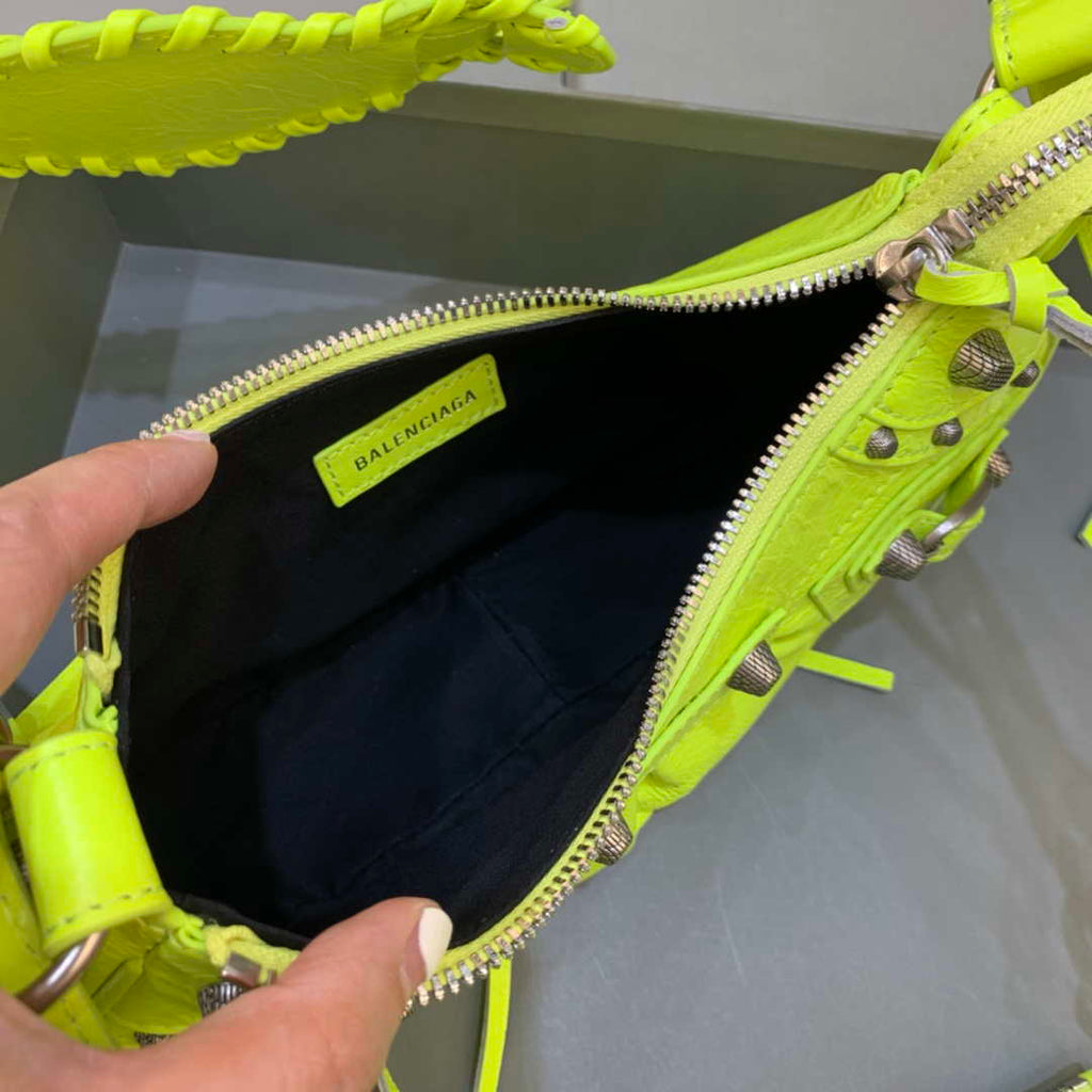 Balenciaga 700940210 Neo Cagole XS Handbag in Lemon Yellow lambskin