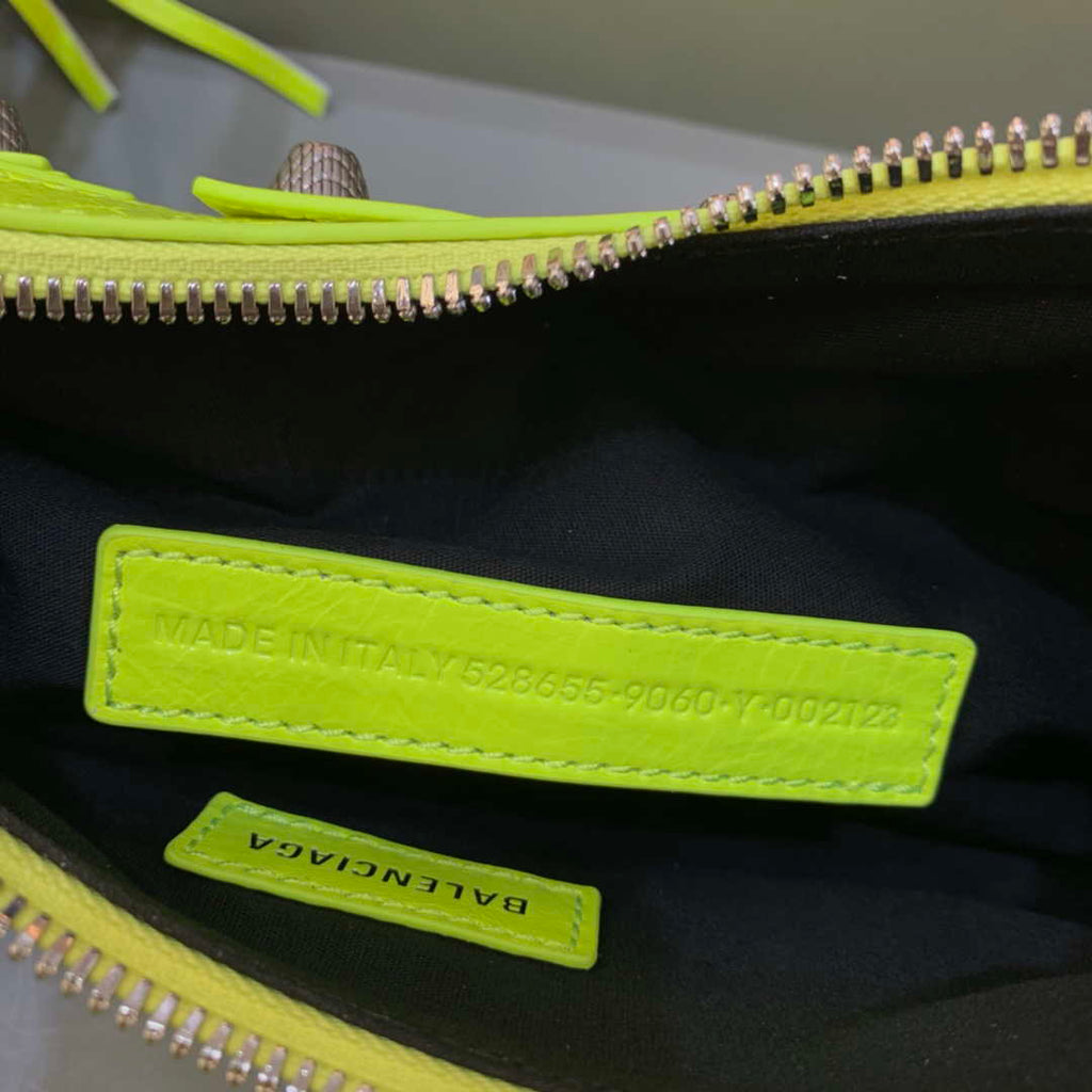Balenciaga 700940210 Neo Cagole XS Handbag in Lemon Yellow lambskin