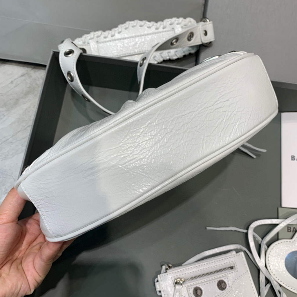 Balenciaga 700940210 Women's Neo Cagole XS Handbag in White Arena lambskin