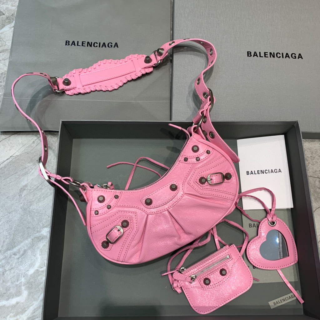 Balenciaga 700940210 Women's Neo Cagole XS Handbag in Pink Arena lambskin