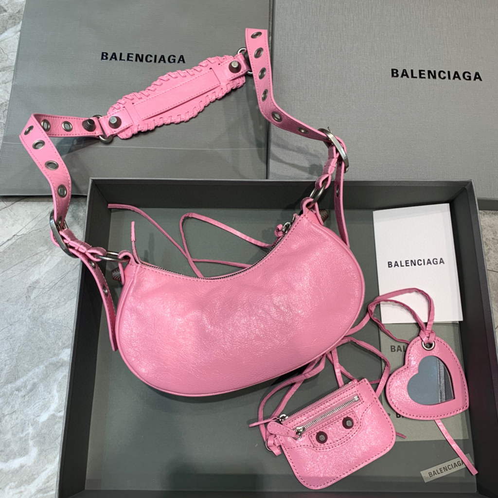 Balenciaga 700940210 Women's Neo Cagole XS Handbag in Pink Arena lambskin