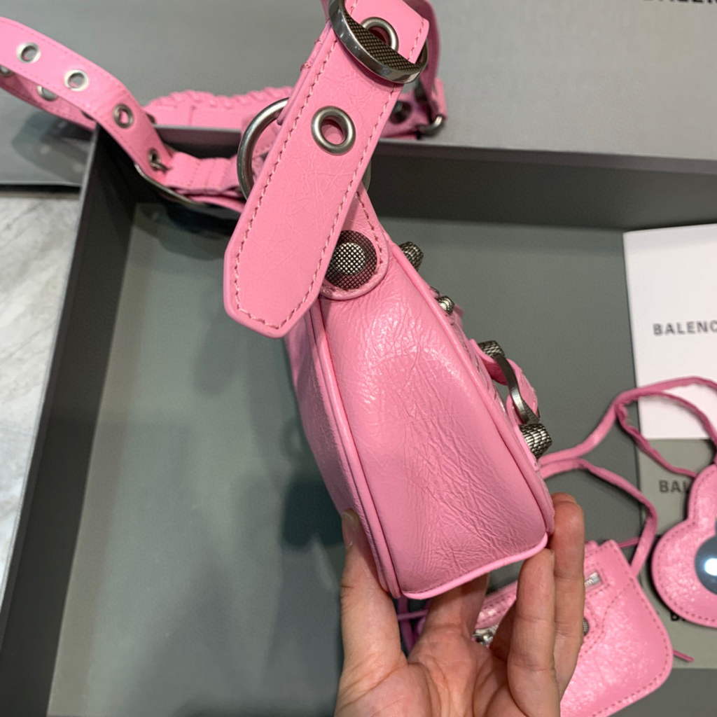 Balenciaga 700940210 Women's Neo Cagole XS Handbag in Pink Arena lambskin