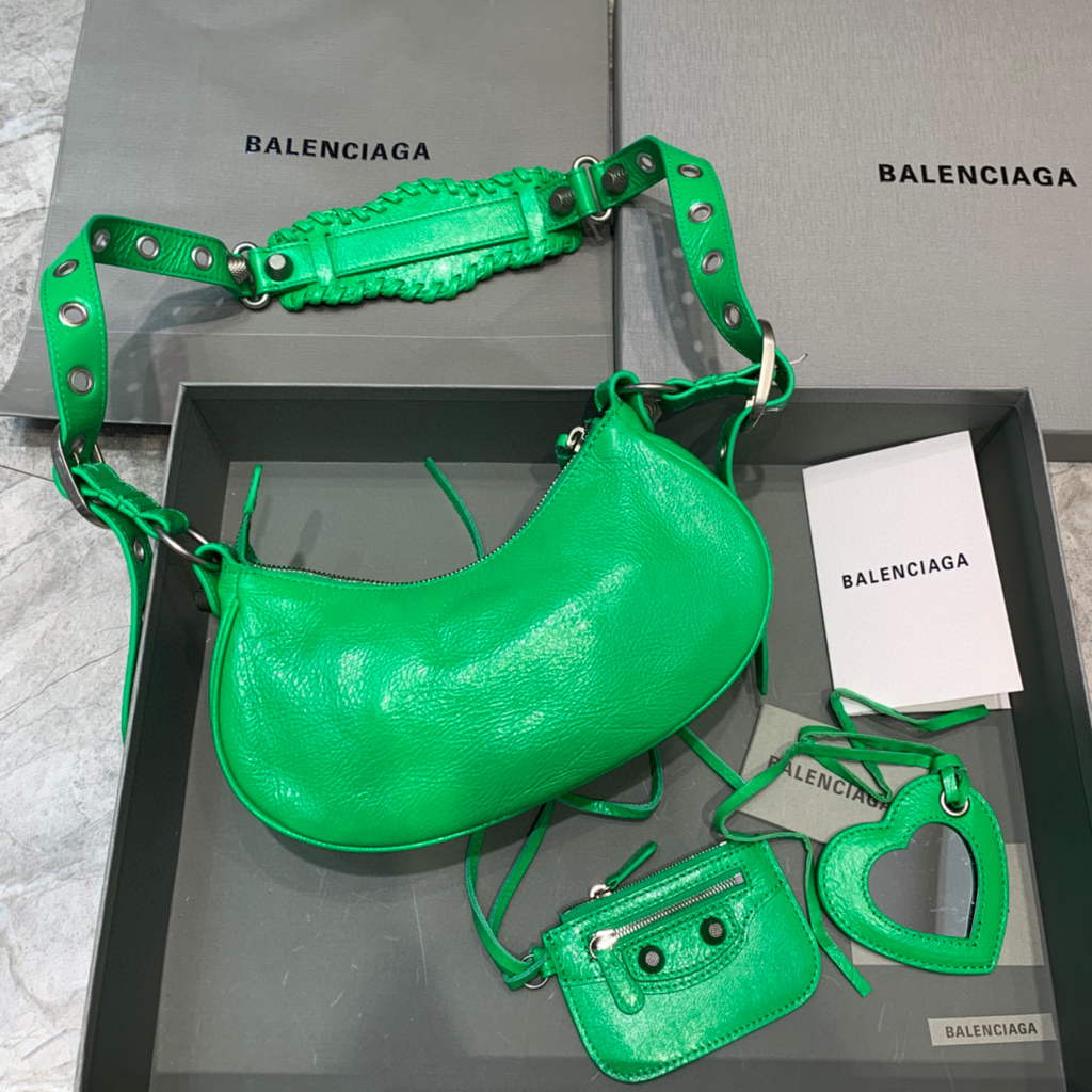 Balenciaga 700940210 Women's Neo Cagole XS Handbag in Green Arena lambskin