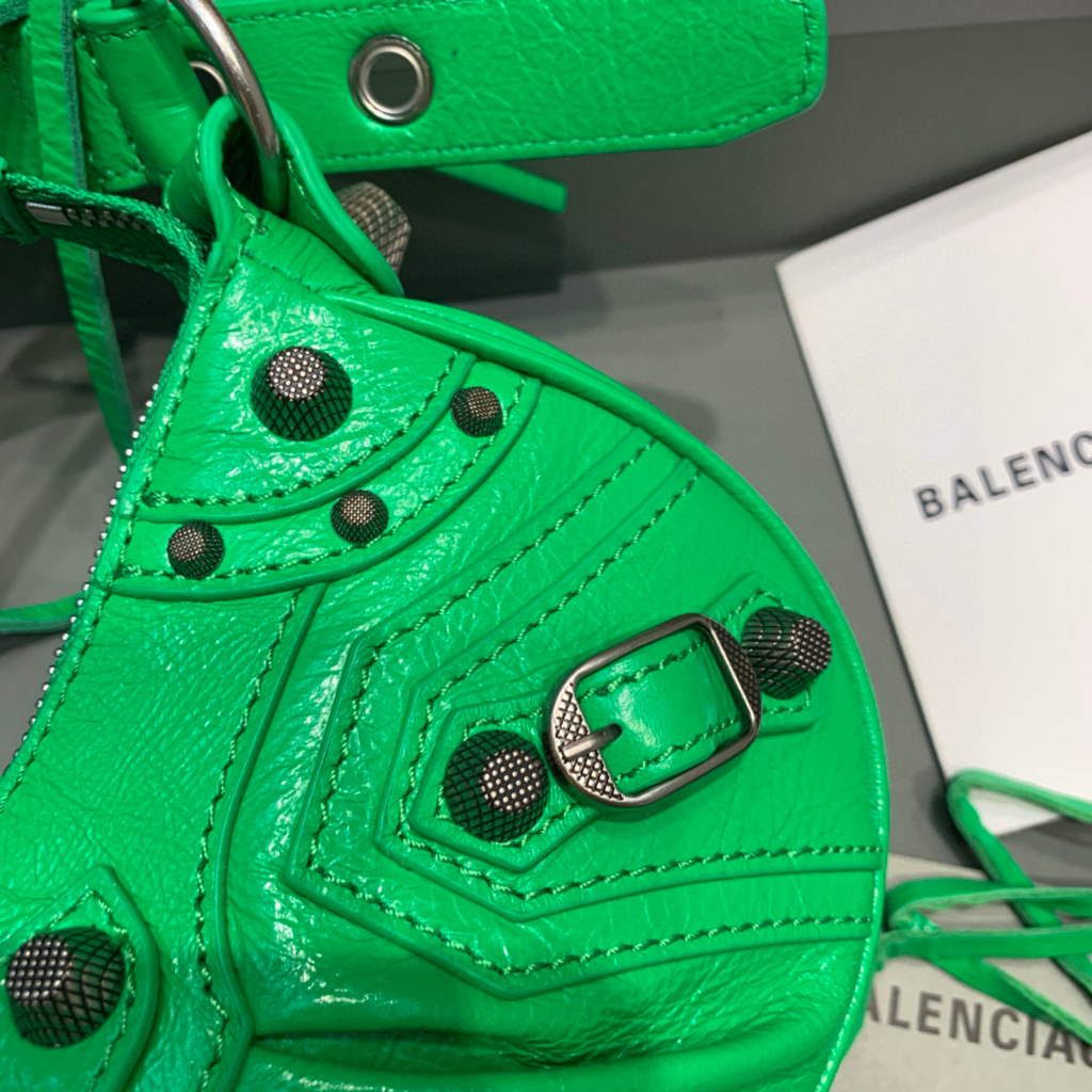 Balenciaga 700940210 Women's Neo Cagole XS Handbag in Green Arena lambskin
