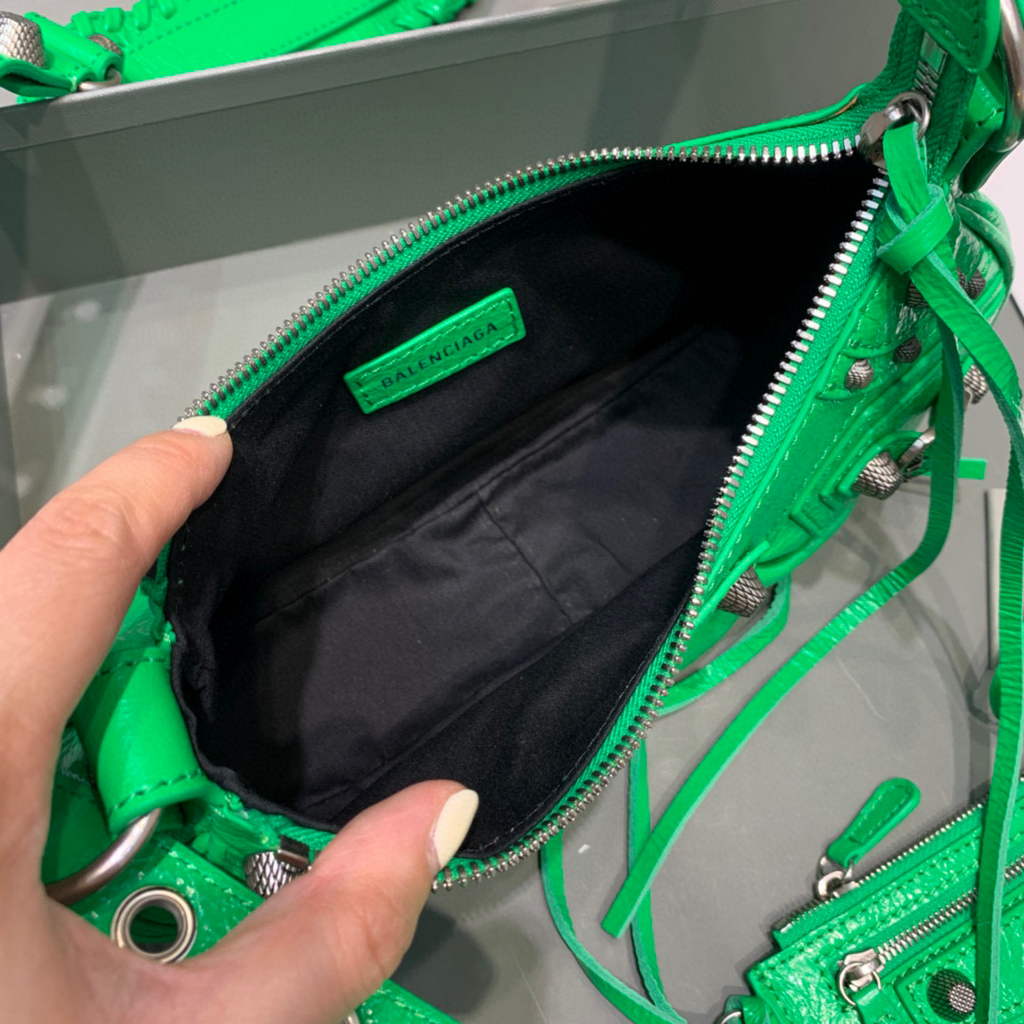 Balenciaga 700940210 Women's Neo Cagole XS Handbag in Green Arena lambskin