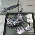 Balenciaga 700940210 Women's Neo Cagole XS Handbag in silver Arena lambskin