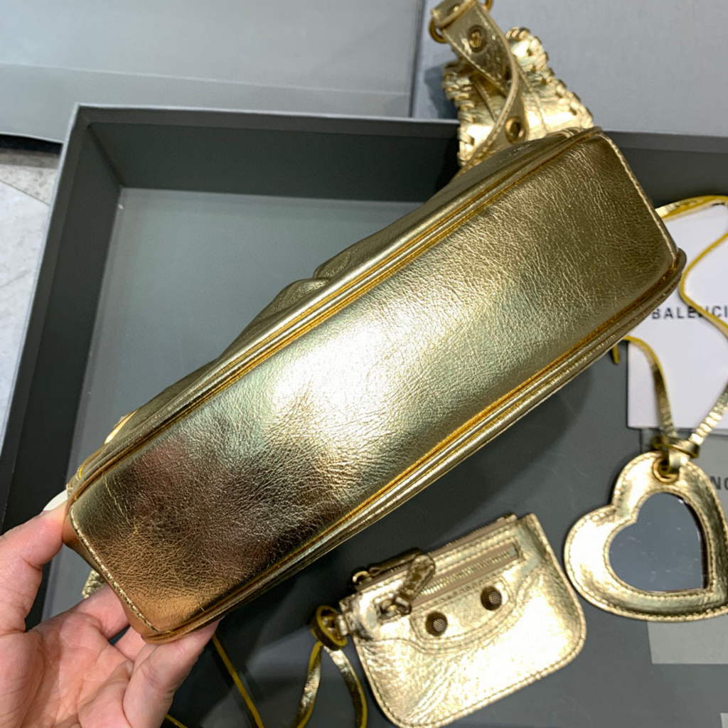 Balenciaga 700940210 Women's Neo Cagole XS Handbag in gold Arena lambskin