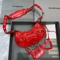 Balenciaga 700940210 Women's Neo Cagole XS Handbag in Red Arena lambskin