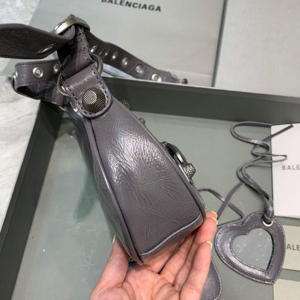 Balenciaga 700940210 Women's Neo Cagole XS Handbag in Grey Arena lambskin