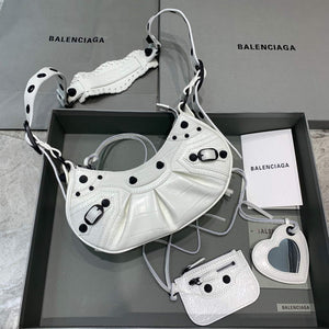 Balenciaga 700940210 Women's Neo Cagole XS Handbag in White Crocodile lambskin - Default Title - View 1