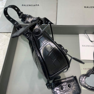 Balenciaga 700940210 Women's Neo Cagole XS Handbag in Black Crocodile lambskin - Default Title - View 3