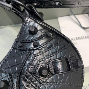 Balenciaga 700940210 Women's Neo Cagole XS Handbag in Black Crocodile lambskin - Default Title - View 5