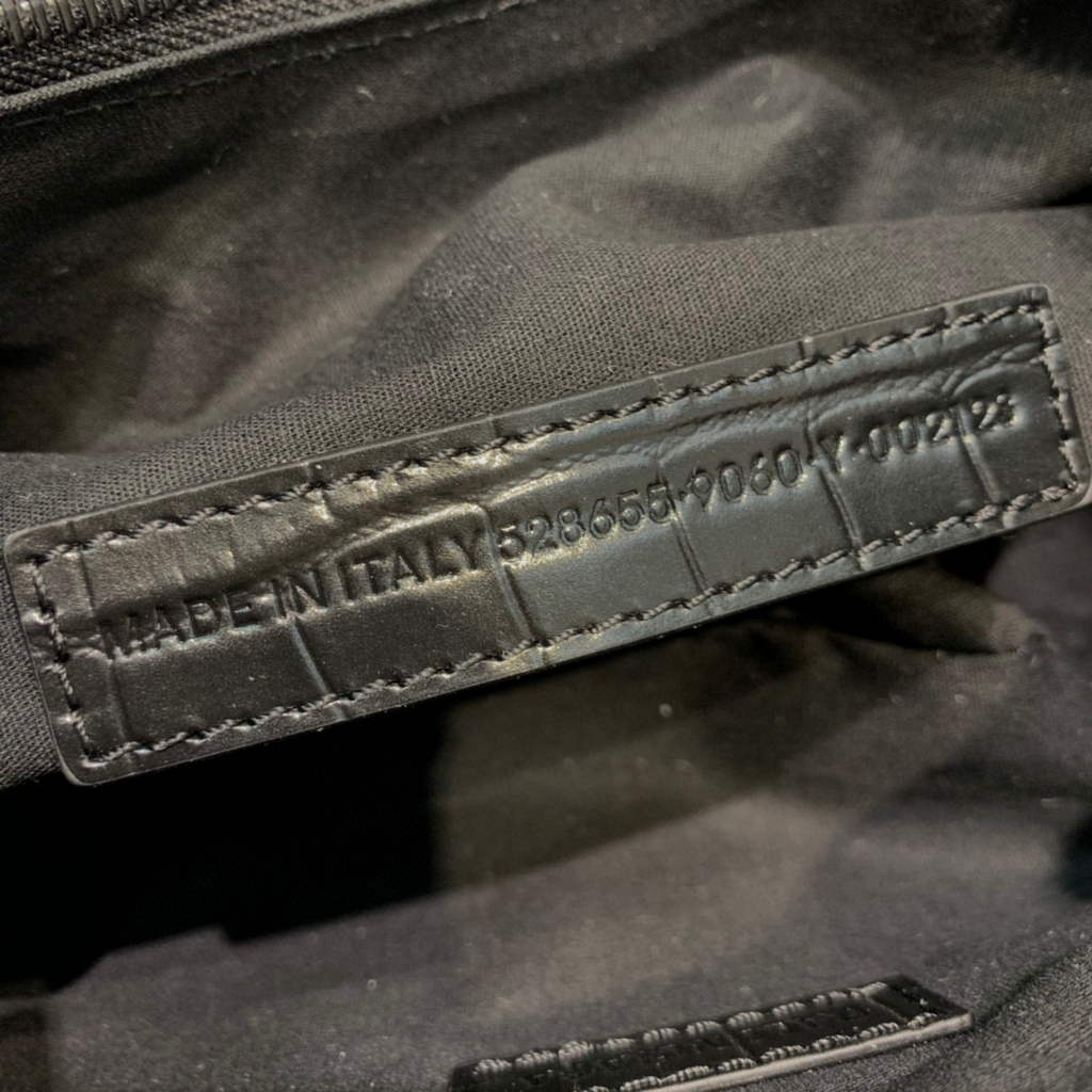 Balenciaga 700940210 Women's Neo Cagole XS Handbag in Black Crocodile lambskin