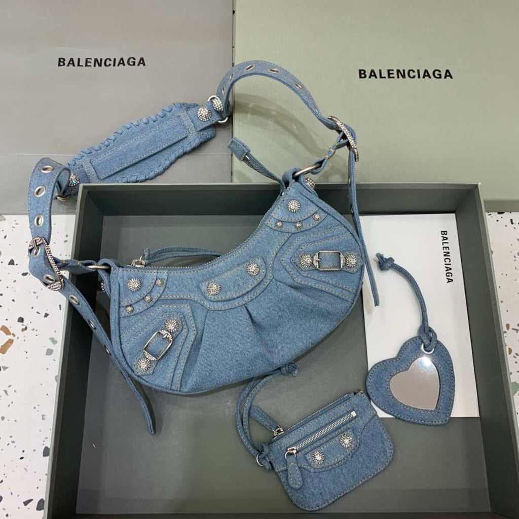 Balenciaga 700940210 Women's Neo Cagole XS Handbag in Denim Blue