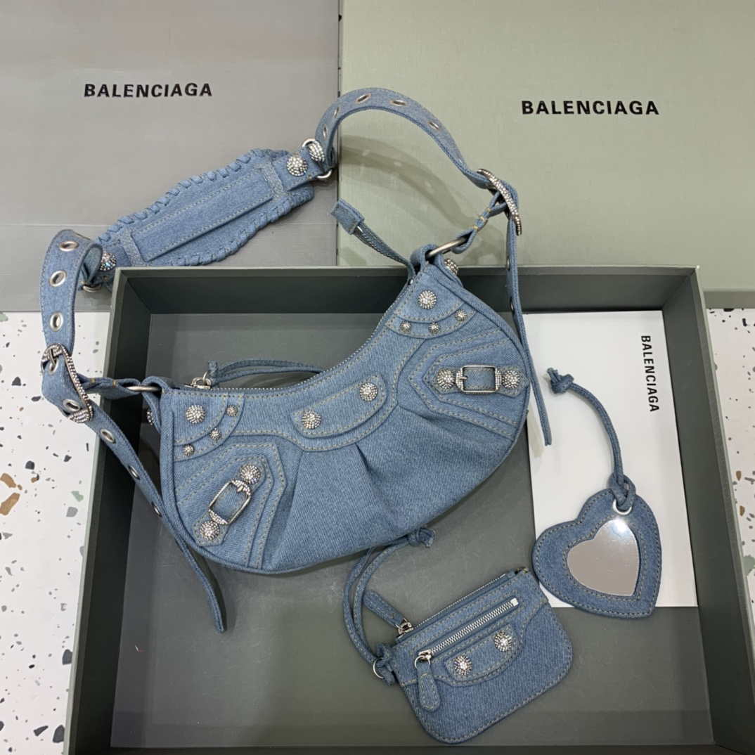 Balenciaga 700940210 Women's Neo Cagole XS Handbag in Denim Blue
