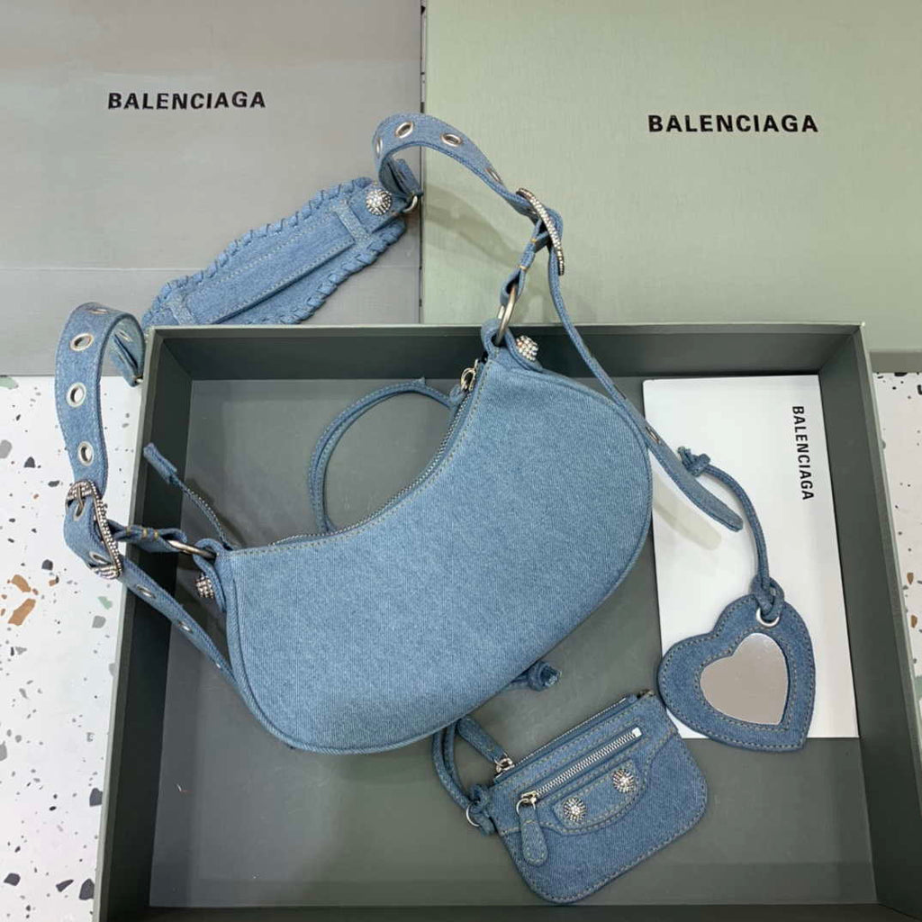 Balenciaga 700940210 Women's Neo Cagole XS Handbag in Denim Blue