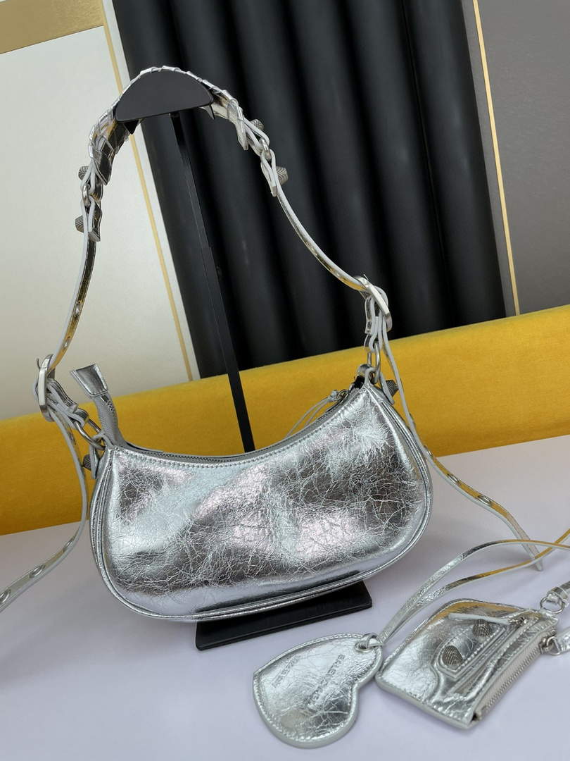 Balenciaga 700940210 Women's Neo Cagole Xs Handbag In Silver