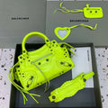 Balenciaga 700940210B Neo Cagole City Handbag in Lemon Yellow Arena Lambskin