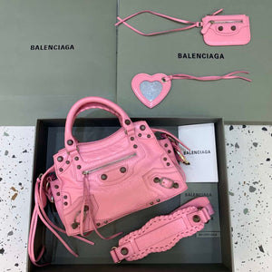 Balenciaga 700940210B Neo Cagole City Handbag in Pink Arena Lambskin - Default Title - View 1