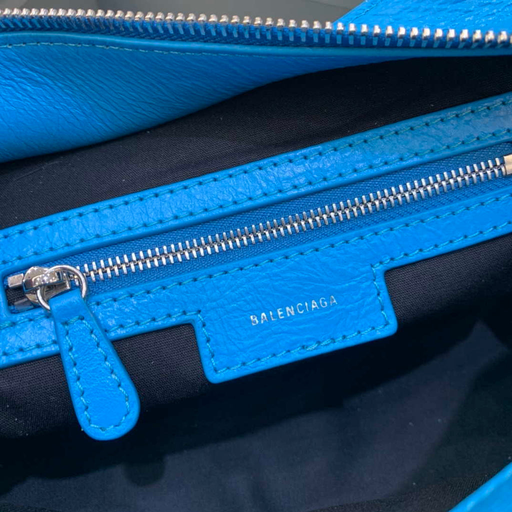 Balenciaga 700940210B Neo Cagole City Handbag in Sky blue Arena Lambskin