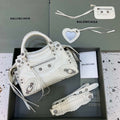 Balenciaga 700940210B Neo Cagole City Handbag in white Arena Lambskin - Default Title - View 1