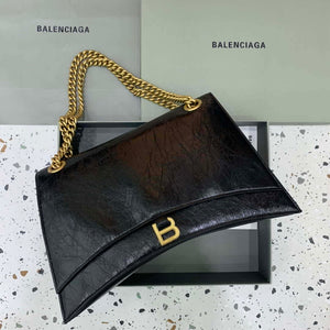 Balenciaga 716332210 Crush Large Chain Bag in Black crushed calfskin aged Gold - Default Title - View 1