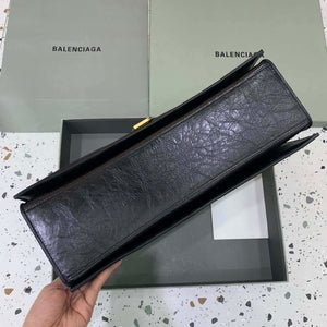 Balenciaga 716332210 Crush Large Chain Bag in Black crushed calfskin aged Gold - Default Title - View 4