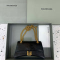Balenciaga 716351210I Crush Small Chain Bag Quilted in Black metallized crushed calfskin Gold - Default Title - View 1