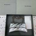Balenciaga 716351210I Crush Small Chain Bag Quilted in silver metallized crushed calfskin  aged-silver hardware