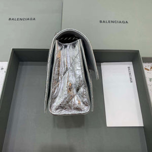 Balenciaga 716351210I Crush Small Chain Bag Quilted in silver metallized crushed calfskin  aged-silver hardware - Default Title - View 2