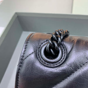 Balenciaga 716351210I Crush Small Chain Bag Quilted in Black metallized crushed calfskin black matte - Default Title - View 6